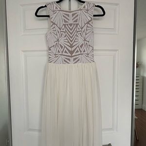 Dress the population white midi dress